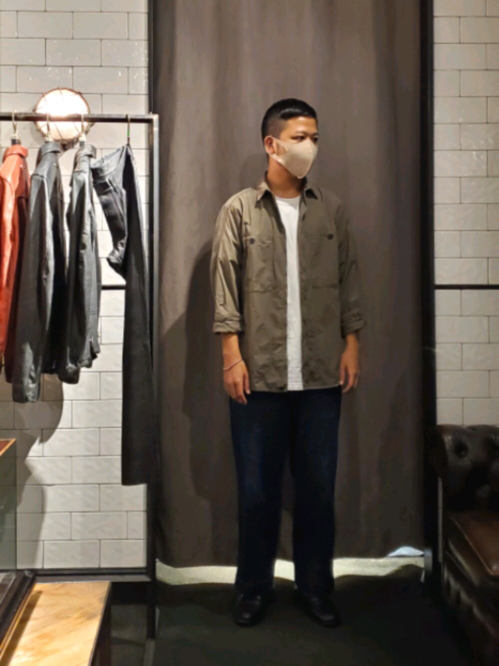 「シャツ」｜「TRANSITのTRANSIT PAR-SUCH/トランジット パーサッチ/military shirts（シャツ/ブラウス、グリーン系）」を使った、keitaさん（メンズ・177cm）の夏コーディネートの1枚目の写真