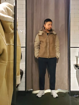 「ムートン」｜「アイテム（ブルゾン）」を使った、keitaさん（メンズ・177cm）の秋コーディネート