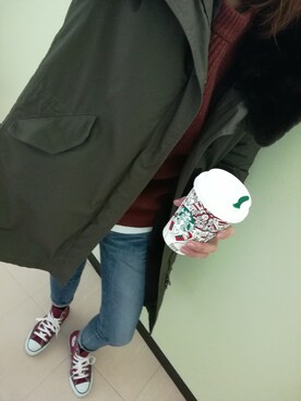 「WOOLRICH（ウールリッチ）のアイテム（ダウンジャケット/コート）」を使った、a❤︎さん（レディース・156cm）の冬コーディネート