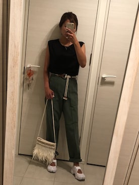 「フェザー」｜「アイテム（スニーカー）」を使った、a❤︎さん（レディース・156cm）の夏コーディネート
