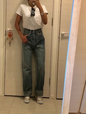 「リーバイス701」｜a❤︎さん（レディース・156cm）の夏コーディネート