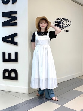 「BEAMS LIGHTS」｜「アイテム（ワンピース/ドレス）」を使った、ぽちさん（レディース・158cm）の夏コーディネート