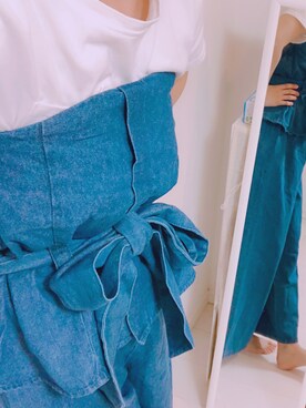 「アクティブ」｜「アイテム（オールインワン・サロペット）」を使った、@chiroruさん（レディース・161cm）の夏コーディネート