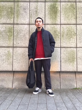 「RECOMMEND  ITEM STYLING」｜「アイテム（ダウンジャケット/コート）」を使った、AOKI NISHIKAWAさん（メンズ・168cm）の秋コーディネート