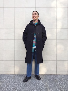 「BEAUTY&YOUTH UNITED ARROWS（ビューティーアンドユースユナイテッドアローズ）のアイテム（ダッフルコート）」を使った、AOKI NISHIKAWAさん（メンズ・168cm）の秋コーディネート