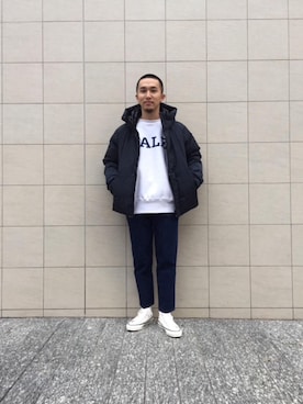 「RECOMMEND  ITEM STYLING」｜「アイテム（ダウンジャケット/コート）」を使った、AOKI NISHIKAWAさん（メンズ・168cm）の冬コーディネート