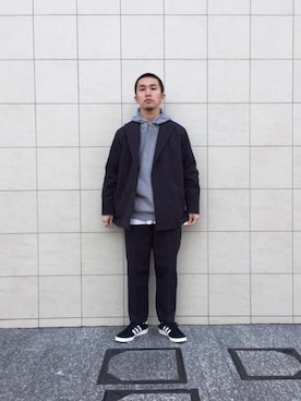 「Steven Alan（スティーブンアラン）のアイテム（テーラードジャケット）」を使った、AOKI NISHIKAWAさん（メンズ・168cm）の冬コーディネート