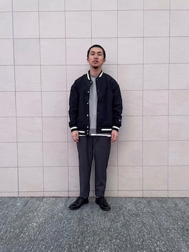 「Champion（チャンピオン）のアイテム（ブルゾン）」を使った、AOKI NISHIKAWAさん（メンズ・168cm）の冬コーディネート