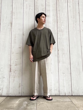 「RECOMMEND  ITEM STYLING」｜「アイテム（スラックス）」を使った、AOKI NISHIKAWAさん（メンズ・168cm）の夏コーディネート