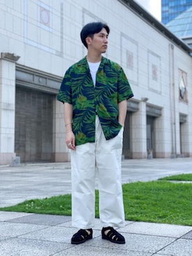 「TWO PALMS（トゥーパームス）のアイテム」を使った、AOKI NISHIKAWAさん（メンズ・168cm）の夏コーディネート