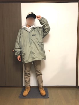 「RIPNDIP（リップンディップ）のアイテム（帽子）」を使った、rataさん（メンズ・168cm）の春コーディネート