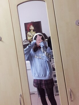 「BUBBLES（バブルス）のアイテム（パーカー）」を使った、miko籽さん（レディース・163cm）の夏コーディネート