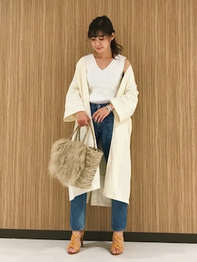 「Ungrid（アングリッド）のアイテム（ノーカラージャケット）」を使った、Ungrid STAFFさん（レディース・165cm）の春コーディネート