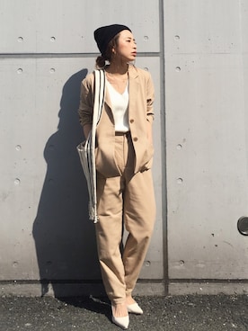「Ungrid（アングリッド）のアイテム（パンプス）」を使った、Ungrid STAFFさん（レディース・155cm）の春コーディネート