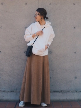 「Ungrid（アングリッド）のアイテム（アクセサリー）」を使った、Ungrid STAFFさん（レディース・162cm）の春コーディネート