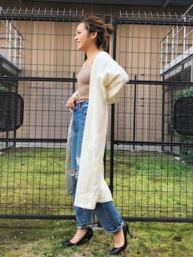 「Ungrid（アングリッド）のアイテム（ノーカラージャケット）」を使った、Ungrid STAFFさん（レディース・165cm）の春コーディネート