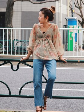 「Ungrid（アングリッド）のアイテム（アクセサリー）」を使った、Ungrid STAFFさん（レディース・160cm）の春コーディネート