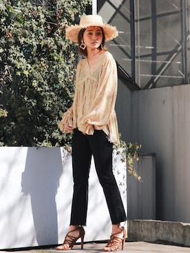 「Ungrid（アングリッド）のアイテム（アクセサリー）」を使った、Ungrid STAFFさん（レディース・161cm）の春コーディネート