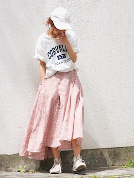 「Ungrid（アングリッド）のアイテム（帽子）」を使った、Ungrid STAFFさん（レディース・160cm）の春コーディネート