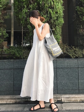 「Ungrid（アングリッド）のアイテム（トートバッグ）」を使った、Ungrid STAFFさん（レディース・160cm）の夏コーディネート