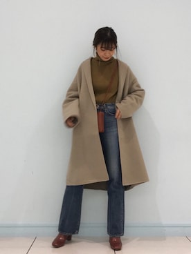 「ガウンコート」｜Ungrid STAFFさん（レディース・165cm）の秋コーディネート