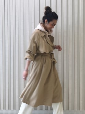 「Ungrid（アングリッド）のアイテム（トレンチコート）」を使った、Ungrid STAFFさん（レディース・168cm）の冬コーディネート