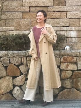 「Ungrid（アングリッド）のアイテム（トレンチコート）」を使った、Ungrid STAFFさん（レディース・166cm）の冬コーディネート