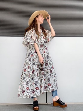 「Ungrid（アングリッド）のアイテム（ワンピース）」を使った、Ungrid STAFFさん（レディース・159cm）の春コーディネート