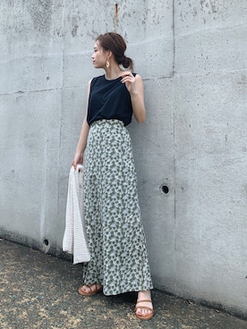 「Ungrid（アングリッド）のアイテム（トートバッグ）」を使った、Ungrid STAFFさん（レディース・153cm）の夏コーディネート