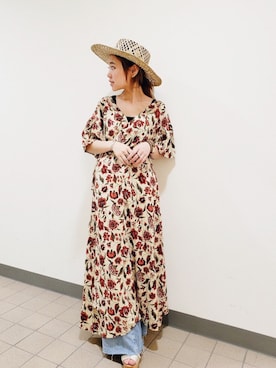 「Ungrid（アングリッド）のアイテム（帽子）」を使った、Ungrid STAFFさん（レディース・150cm）の夏コーディネート