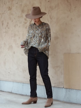 「Ungrid（アングリッド）のアイテム（帽子）」を使った、Ungrid STAFFさん（レディース・160cm）の夏コーディネート