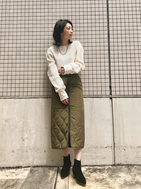「Ungrid（アングリッド）のアイテム（アクセサリー）」を使った、Ungrid STAFFさん（レディース・165cm）の秋コーディネート