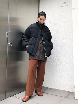 「Ungrid（アングリッド）のアイテム（ダウンジャケット/コート）」を使った、Ungrid STAFFさん（レディース・155cm）の秋コーディネート