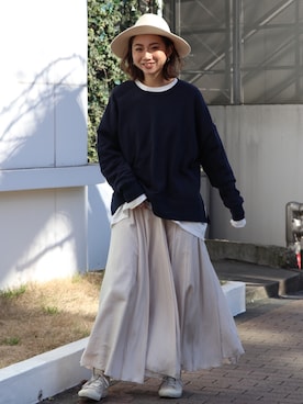 「Ungrid（アングリッド）のアイテム（帽子）」を使った、Ungrid STAFFさん（レディース・167cm）の春コーディネート
