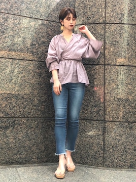 「カットオフデニム」｜Ungrid STAFFさん（レディース・165cm）の春コーディネート