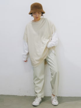 「エコレザー」｜Ungrid STAFFさん（レディース・155cm）の夏コーディネート