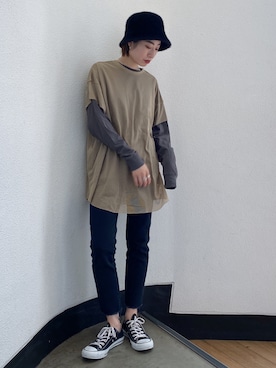 「Ungrid（アングリッド）のアイテム（帽子）」を使った、Ungrid STAFFさん（レディース・160cm）の夏コーディネート