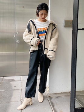 「Ungrid（アングリッド）のアイテム（ブルゾン）」を使った、Ungrid STAFFさん（レディース・160cm）の秋コーディネート