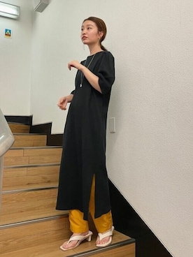 「Ungrid（アングリッド）の【WEB限定】ナイロンカラーテーパードパンツ（その他パンツ）」を使った、Ungrid STAFFさん（レディース・160cm）の夏コーディネート