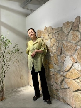 「カラーシャツ」｜Ungrid STAFFさん（レディース・157cm）の夏コーディネート