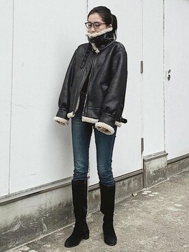 「Ungrid（アングリッド）のアイテム（ブルゾン）」を使った、Ungrid STAFFさん（レディース・164cm）の夏コーディネート