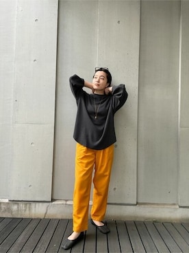 「Ungrid（アングリッド）の【WEB限定】ナイロンカラーテーパードパンツ（その他パンツ）」を使った、Ungrid STAFFさん（レディース・157cm）の夏コーディネート