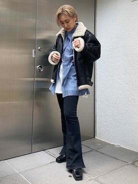 「Ungrid（アングリッド）のアイテム（ブルゾン）」を使った、Ungrid STAFFさん（レディース・158cm）の夏コーディネート