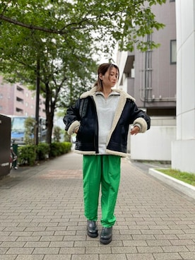 「Ungrid（アングリッド）の【WEB限定】ナイロンカラーテーパードパンツ（その他パンツ）」を使った、Ungrid STAFFさん（レディース・152cm）の夏コーディネート