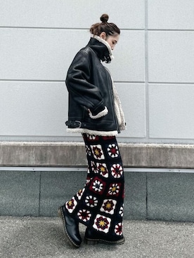 「Ungrid（アングリッド）のアイテム（ブルゾン）」を使った、Ungrid STAFFさん（レディース・160cm）の秋コーディネート