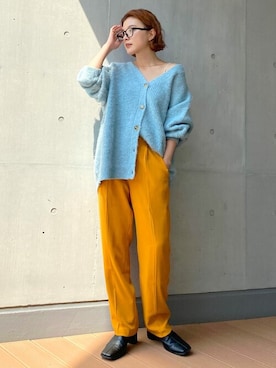 「Ungrid（アングリッド）のアイテム（カーディガン/ボレロ）」を使った、Ungrid STAFFさん（レディース・157cm）の秋コーディネート