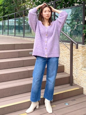 「Ungrid（アングリッド）のアイテム（カーディガン/ボレロ）」を使った、Ungrid STAFFさん（レディース・159cm）の秋コーディネート