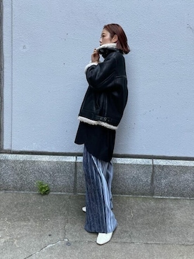「Ungrid（アングリッド）のアイテム（ブルゾン）」を使った、Ungrid STAFFさん（レディース・164cm）の秋コーディネート