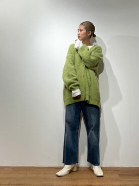 「Ungrid（アングリッド）のアイテム（カーディガン/ボレロ）」を使った、Ungrid STAFFさん（レディース・155cm）の秋コーディネート
