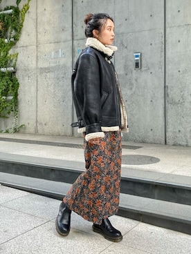 「Ungrid（アングリッド）のアイテム（ブルゾン）」を使った、Ungrid STAFFさん（レディース・160cm）の秋コーディネート